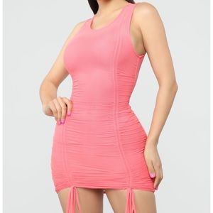 Mesh Dress Coral